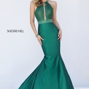 NWT! Sherri Hill Green Mermaid Prom Dress.  11329